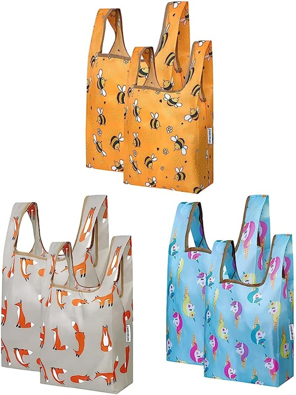 Wrapables JoliBag Collection Reusable Shopping Bag (Set of 6)